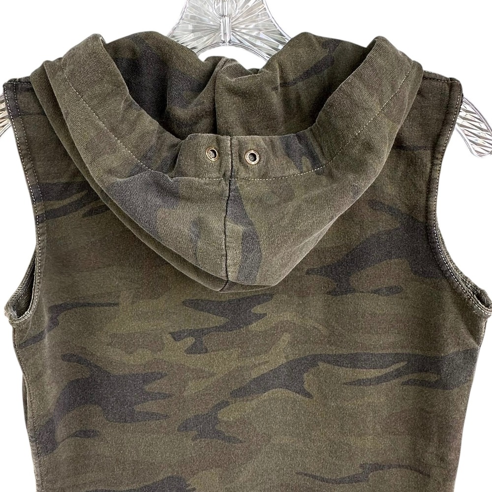 Juicy Couture Vintage Y2K Camo Sleeveless Hoodie Vest Camouflage Made in USA S - Picture 6 of 12